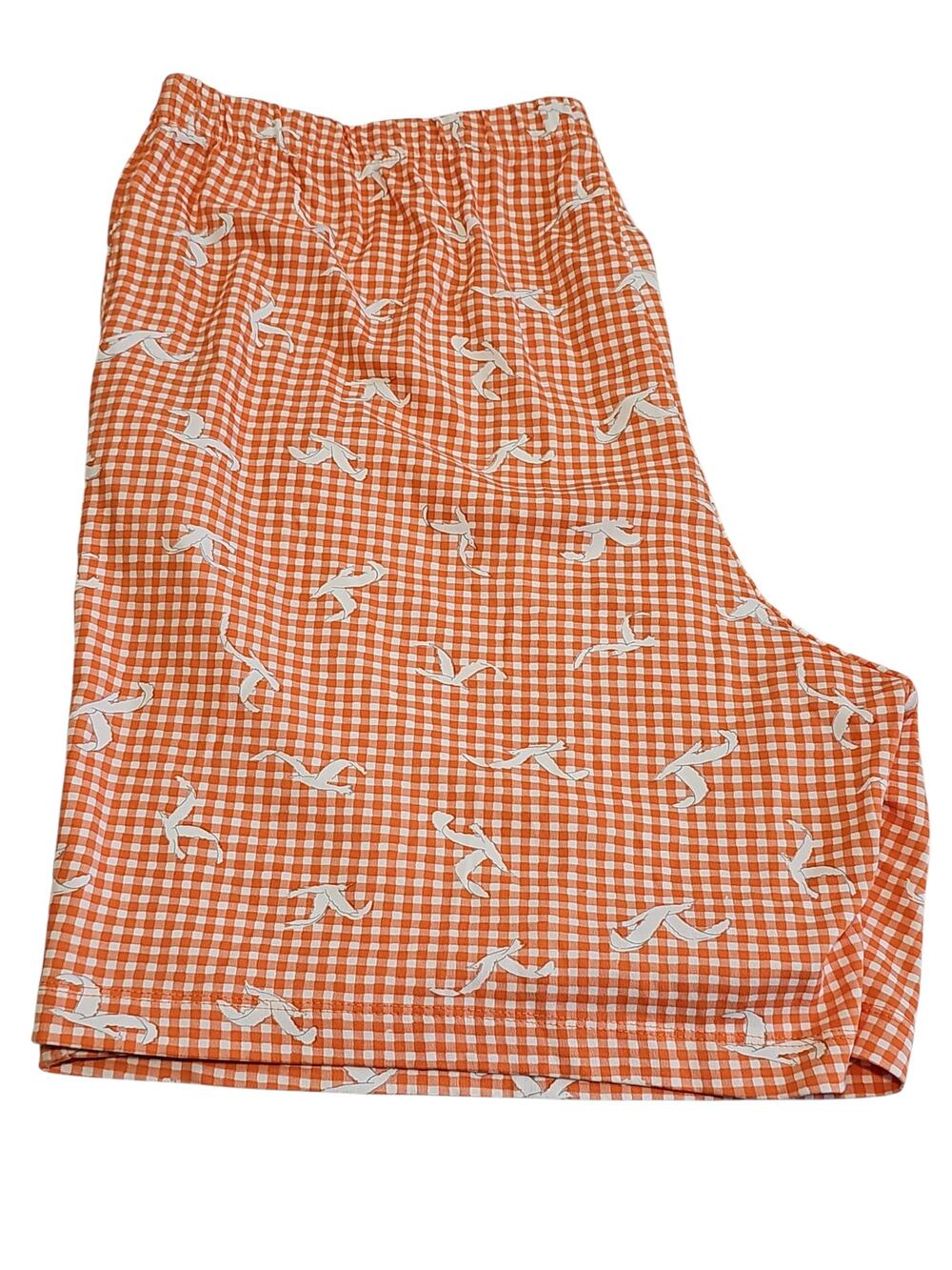 Lands End Checkered Seagull Shorts Womens 2X 100% Cotton 7" Inseam